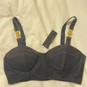 Versace Denim Bralette Top
